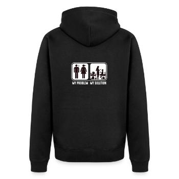 STEM Teacher My Problem My Solution Pictogram Mom - Unisex Premium Organic Zip Hoodie - black - Back - Nico (187cm)