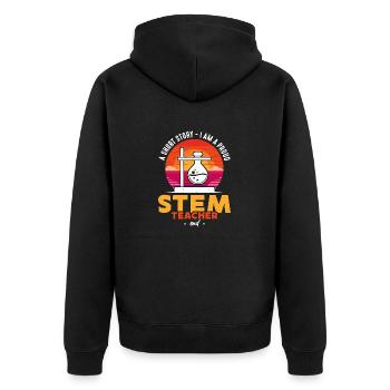 STEM Teacher A Short Story I Am A Science Teacher - Unisex Premium Organic Zip Hoodie - black - Back - Nico (187cm)