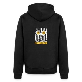 Cadeau de joueur de pickleball grand-mère de pickleball - Veste à capuche bio Premium Unisexe - noir - Dos - Nico (187cm)