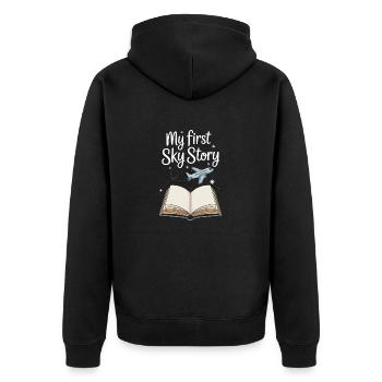 First time flying Travel Memory Sky - Unisex Premium Organic Zip Hoodie - black - Back - Nico (187cm)