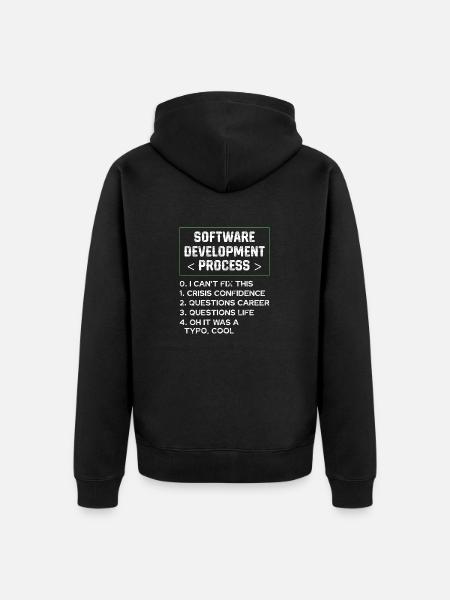 Softwareentwicklungsprozess Humor Programmierer - Unisex Premium Bio Zip Hoodie - Schwarz