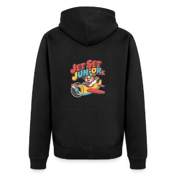 First time flying Travel Memory Sky - Unisex Premium Organic Zip Hoodie - black - Back - Nico (187cm)