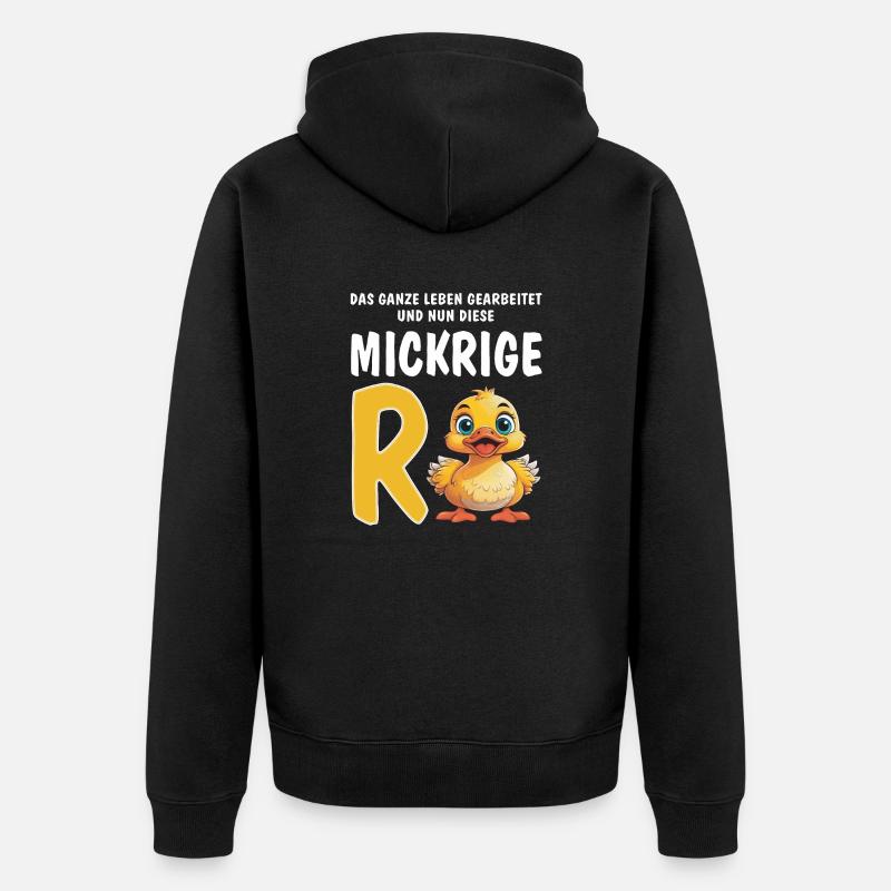 DIESE MICKRIGE RENTE - Unisex Premium Bio Zip Hoodie - Schwarz