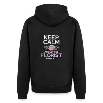 Keep Calm Und Lass Den Floristen Machen - Unisex Premium Bio Zip Hoodie - Schwarz - Hinten - Nico (187cm)