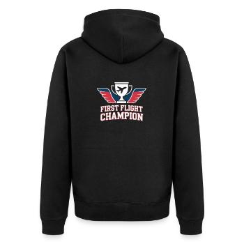 First time flying Travel Memory Sky - Unisex Premium Organic Zip Hoodie - black - Back - Nico (187cm)
