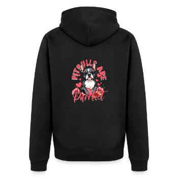 Pitbull Pitbulls Are Purrfect - Unisex Premium Organic Zip Hoodie - black - Back - Nico (187cm)
