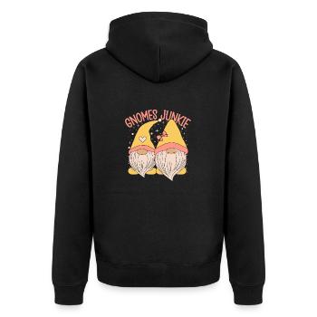 Garden Gnome Costume Gnomes Junkie Gnome - Unisex Premium Organic Zip Hoodie - black - Back - Nico (187cm)