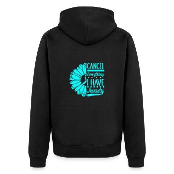 Anxiety disorder Anxiety disorder - Unisex Premium Organic Zip Hoodie - black - Back - Nico (187cm)