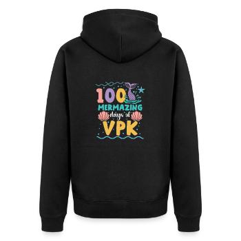 100 Faszinierende Tage Vpk - Unisex Premium Bio Zip Hoodie - Schwarz - Hinten - Nico (187cm)