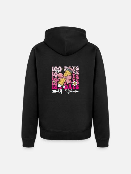 100 days Vpk - Unisex Premium Organic Zip Hoodie - black