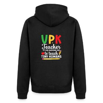 Vpk -lehrer Es Ist Ein Großartiger Tag, Um Mit - Unisex Premium Bio Zip Hoodie - Schwarz - Hinten - Nico (187cm)