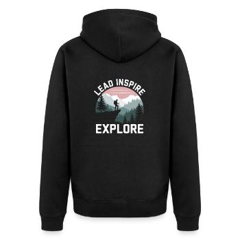 Scout Guide Scout Camping - Unisex Premium Organic Zip Hoodie - black - Back - Nico (187cm)