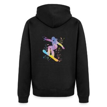 Snowboarder Snowboarding Snowboard - Veste à capuche bio Premium Unisexe - noir - Dos - Nico (187cm)