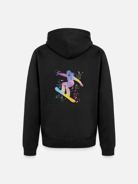 Snowboarder Snowboarding Snowboard - Unisex Premium Organic Zip Hoodie - black