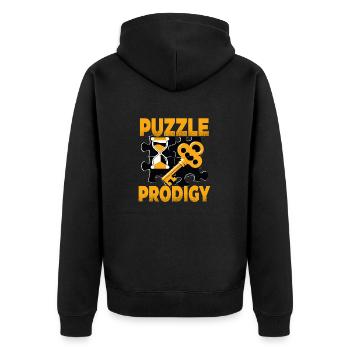 Escape Room - Unisex Premium Organic Zip Hoodie - black - Back - Nico (187cm)