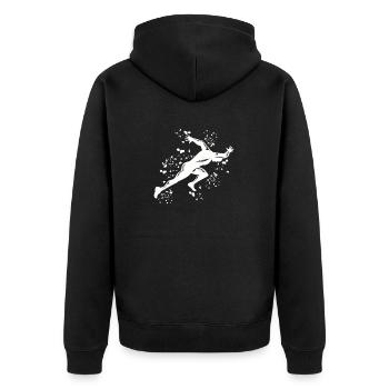Sprinter Colorsplash Sprintender Sprint - Unisex Premium Bio Zip Hoodie - Schwarz - Hinten - Nico (187cm)