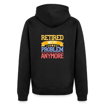 Bald Rentner Pension Rentenbeginn - Unisex Premium Bio Zip Hoodie - Schwarz - Hinten - Nico (187cm)