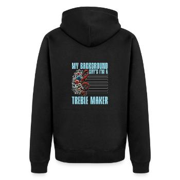 Music Teacher My Background Say's I'm Educator - Unisex Premium Organic Zip Hoodie - black - Back - Nico (187cm)