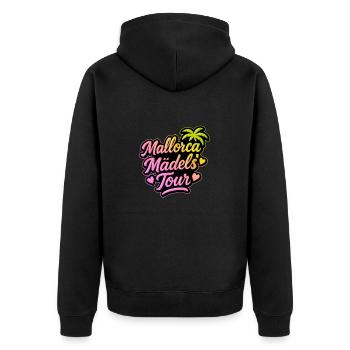 Mallorca Mädels Tour Bunt - Unisex Premium Bio Zip Hoodie - Schwarz - Hinten - Nico (187cm)