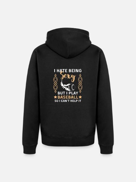 Funny Baseball Saying Baseball Player - Unisex Premium Organic Zip Hoodie - black