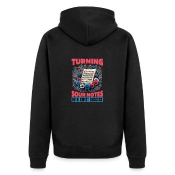 Music Teacher Turning Sour Notes Into Music Lover - Unisex Premium Bio Zip Hoodie - Schwarz - Hinten - Nico (187cm)