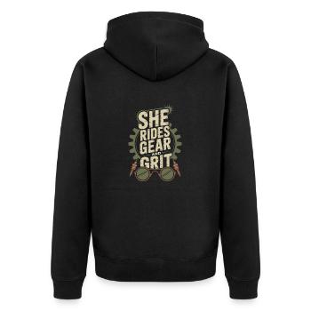 Women In Trucking Female Trucker Pride - Veste à capuche bio Premium Unisexe - noir - Dos - Nico (187cm)