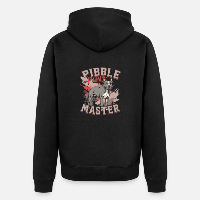Pitbull Pitbulls Pibble Puns Master - Unisex Premium Bio Zip Hoodie - Schwarz