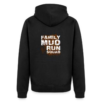 Équipe familiale de course dans le boue Schlammlauf Muddy Race - Veste à capuche bio Premium Unisexe - noir - Dos - Nico (187cm)