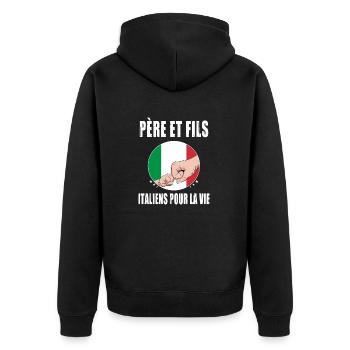 père et fils italie italien papa - Veste à capuche bio Premium Unisexe - noir - Dos - Nico (187cm)