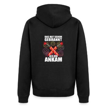 Has already burned, pyrotechnicians, fireworks, fireworks - Unisex Premium Organic Zip Hoodie - black - Back - Nico (187cm)