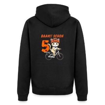VÉLO CHAT BAAM !! DÉJÀ CINQ - Veste à capuche bio Premium Unisexe - noir - Dos - Nico (187cm)