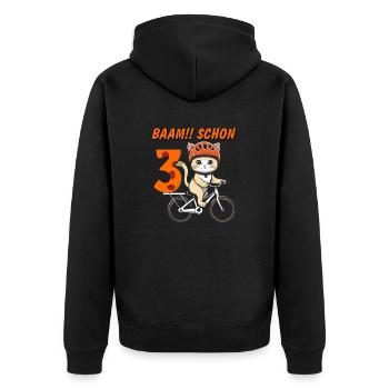 VÉLO CHAT BAAM !! DÉJÀ TROIS - Veste à capuche bio Premium Unisexe - noir - Dos - Nico (187cm)