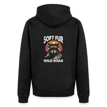Lustige niedliche wilde Waschbär Meme - Unisex Premium Bio Zip Hoodie - Schwarz - Hinten - Nico (187cm)