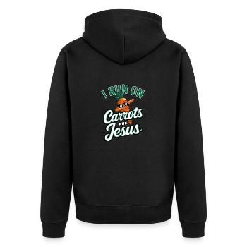 Carrot Jesus Faith Christ Carrot - Unisex Premium Organic Zip Hoodie - black - Back - Nico (187cm)