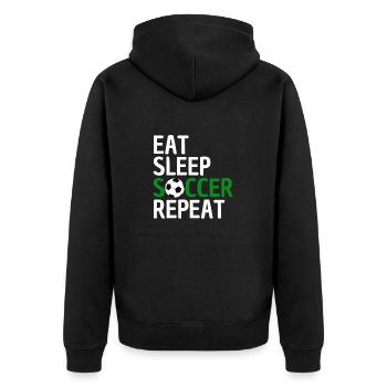 Funny Soccer Saying Soccer Team - Unisex Premium Organic Zip Hoodie - black - Back - Nico (187cm)