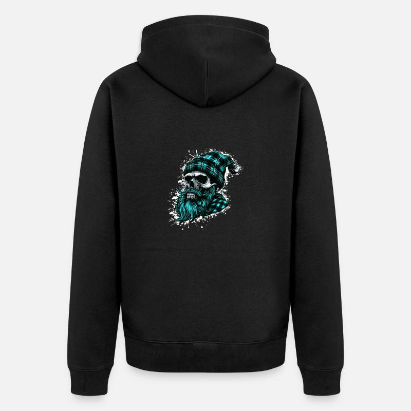 Crâne de bûcheron - Veste à capuche bio Premium Unisexe - noir
