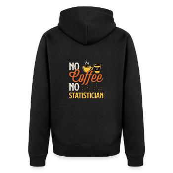 Statistician No Coffee No Accountant Coffee Lover - Unisex Premium Organic Zip Hoodie - black - Back - Nico (187cm)