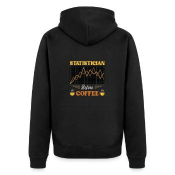 Statistician Before Mathematician Coffee Lover - Unisex Premium Organic Zip Hoodie - black - Back - Nico (187cm)