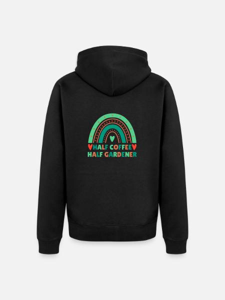 Coffee Gardener Saying Design - Unisex Premium Organic Zip Hoodie - black