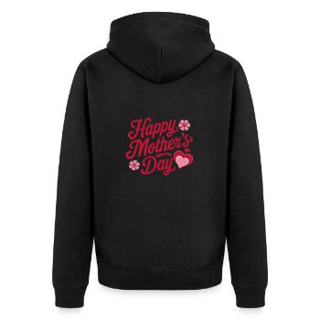 Loving Mother's Day Saying Design - Unisex Premium Organic Zip Hoodie - black - Back - Nico (187cm)