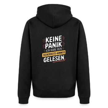 SECURITY - Unisex Premium Organic Zip Hoodie - black - Back - Nico (187cm)