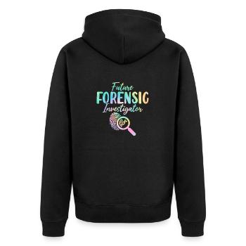 Enquêteur médico-légal Tie Dye Funny Forensics - Veste à capuche bio Premium Unisexe - noir - Dos - Nico (187cm)