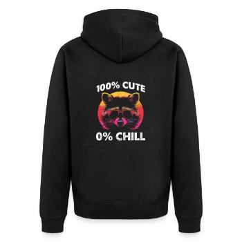 Drôle mignon raton laveur sauvage Mème - Veste à capuche bio Premium Unisexe - noir - Dos - Nico (187cm)