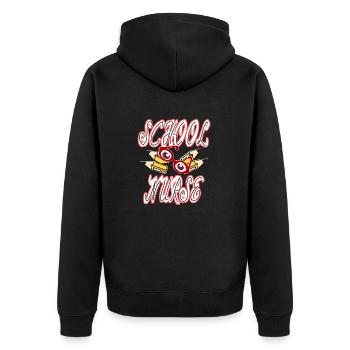 Schule Krankenhaus Schwester - Unisex Premium Bio Zip Hoodie - Schwarz - Hinten - Nico (187cm)