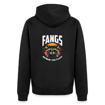Lustige niedliche wilde Waschbär Meme - Unisex Premium Bio Zip Hoodie - Schwarz - Hinten - Nico (187cm)