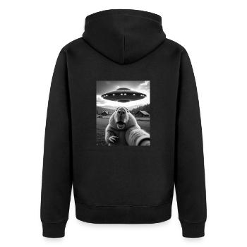 Selfie Capybara avec OVNI Capybara Cadeaux - Veste à capuche bio Premium Unisexe - noir - Dos - Nico (187cm)