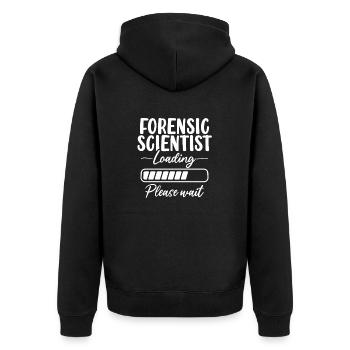 Forensic Science Loading Forensic Scientist - Unisex Premium Organic Zip Hoodie - black - Back - Nico (187cm)