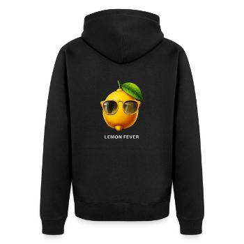 ZITRONE LEMON FEVER - Unisex Premium Organic Zip Hoodie - black - Back - Nico (187cm)