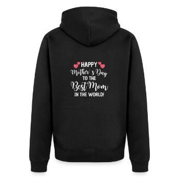 Mom Love Mother's Day Surprise - Unisex Premium Organic Zip Hoodie - black - Back - Nico (187cm)