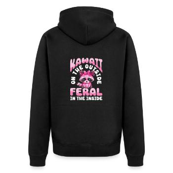 Drôle mignon raton laveur sauvage Mème - Veste à capuche bio Premium Unisexe - noir - Dos - Nico (187cm)